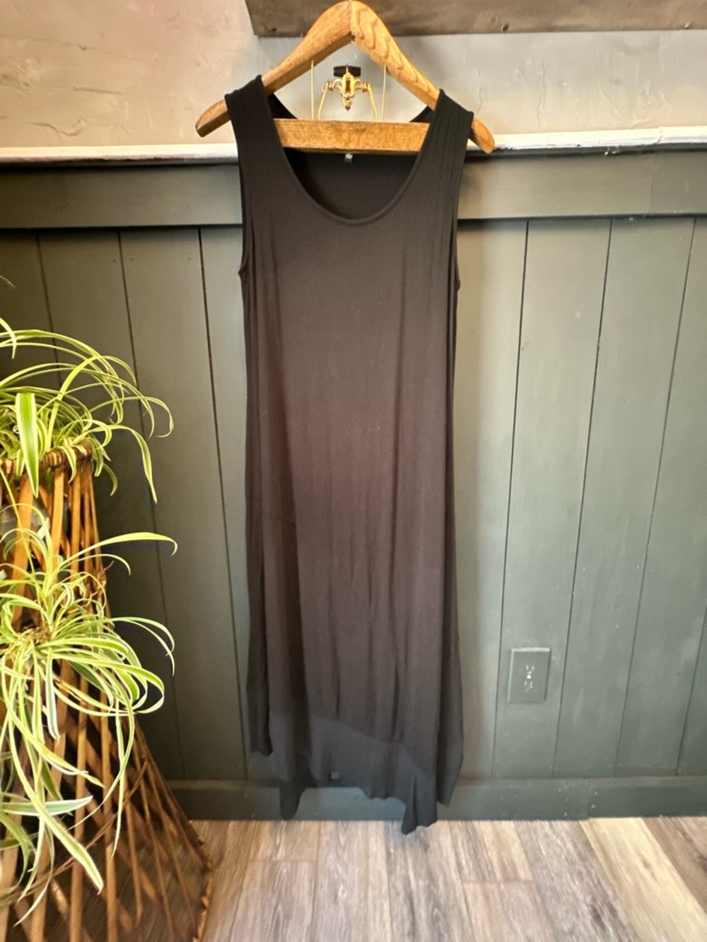 Cable & Gauge Womens Black‎ Stretch Knit Scoop Neck Sleeveless Maxi dress XL